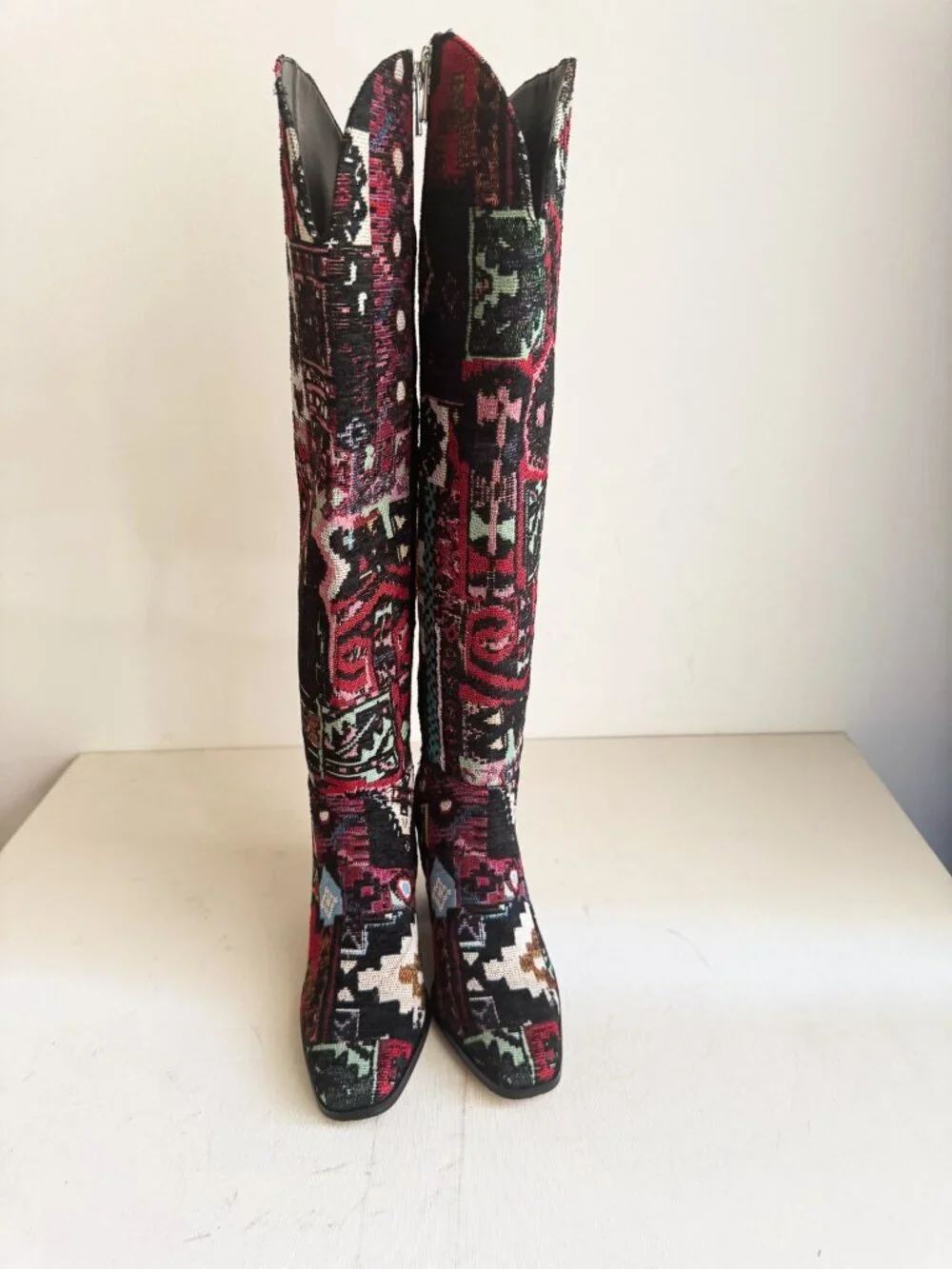 JESSICA SIMPSON JS-RAVYN Tapestry Canvas Boho Southwestern Tall Boots 5